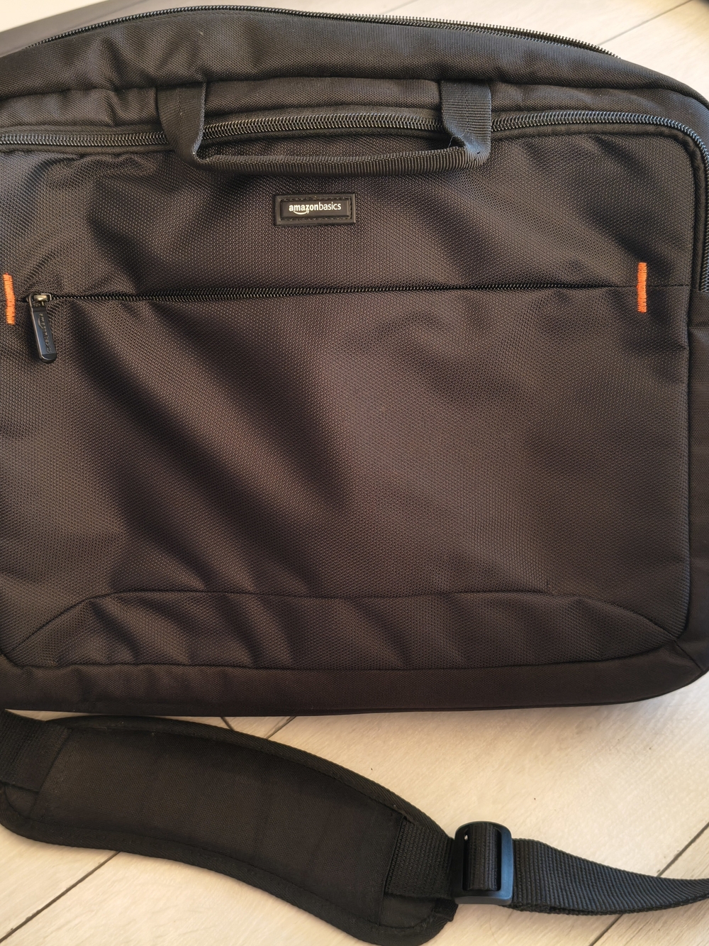 AmazonBasics Black Laptop Messenger Bag with Padded Strap
